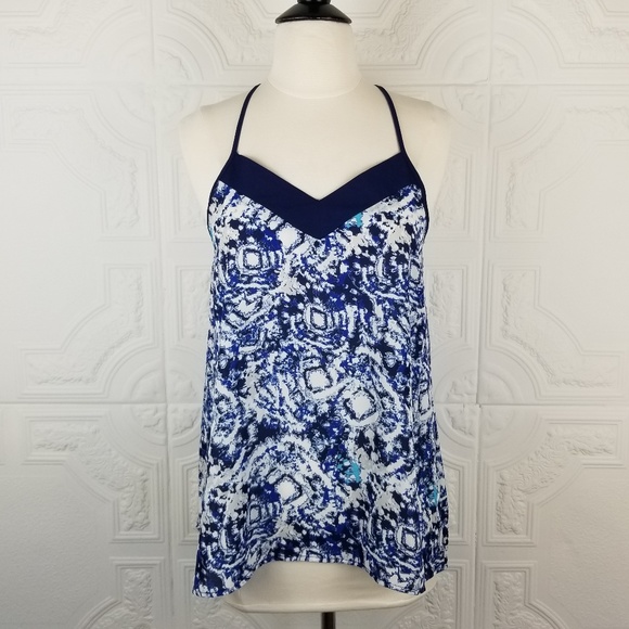 Romeo & Juliet Couture Blue & White Splash Tank - Picture 2 of 8